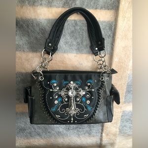 Western Cross Grey  & Black Shoulder Bag